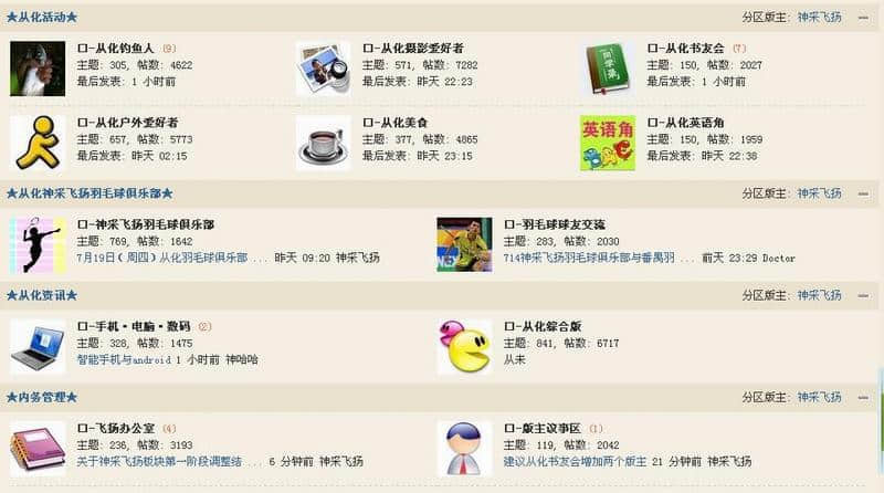 从化论坛版块调整B